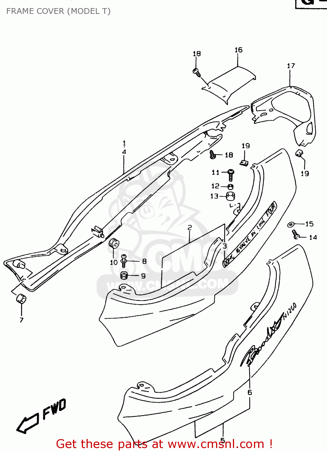 FRAME COVER (MODEL T) GSF1200S 1996 (T) (E02 E04 E17 E18 E22 E24 E25 E34)