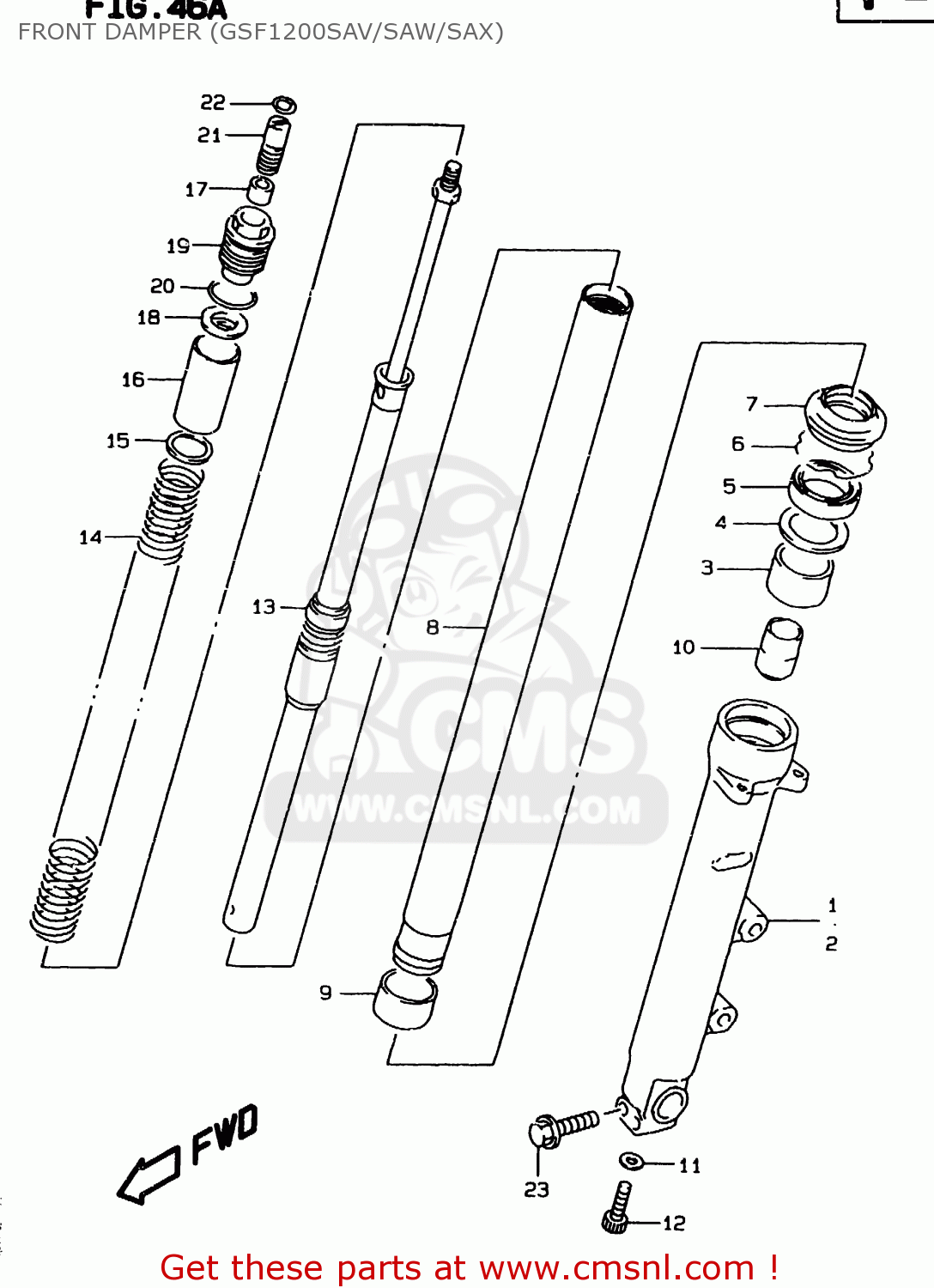 FRONT DAMPER (GSF1200SAV/SAW/SAX) GSF1200S 1996 (T) (E02 E04 E17 E18 E22 E24 E25 E34)