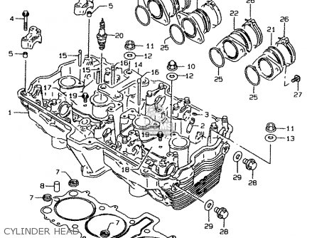 CYLINDER HEAD - GSF1200S 1996 (T) (E02 E04 E17 E18 E22 E24 E25 E34)