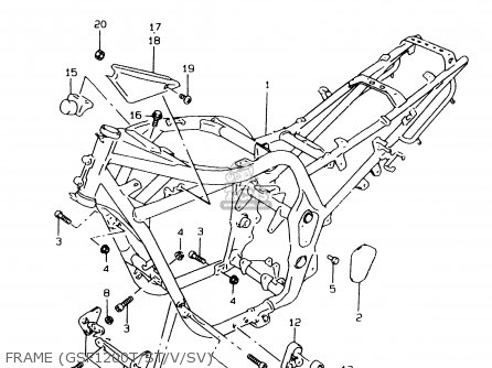 FRAME (GSF1200T/ST/V/SV) - GSF1200S 1996 (T) (E02 E04 E17 E18 E22 E24 E25 E34)