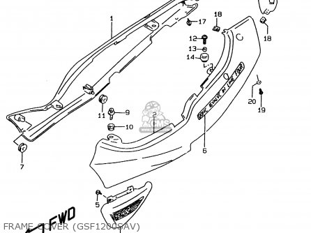 FRAME COVER (GSF1200SAV) - GSF1200S 1996 (T) (E02 E04 E17 E18 E22 E24 E25 E34)