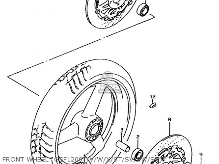 FRONT WHEEL (GSF1200T/V/W/X/ST/SV/SW/SX) - GSF1200S 1996 (T) (E02 E04 E17 E18 E22 E24 E25 E34)