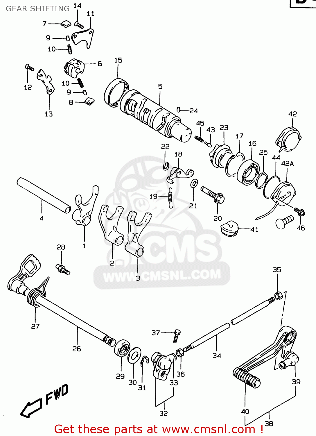 GEAR SHIFTING GSF1200S 1997 (V) (E02 E04 E17 E18 E22 E24 E25 E34)