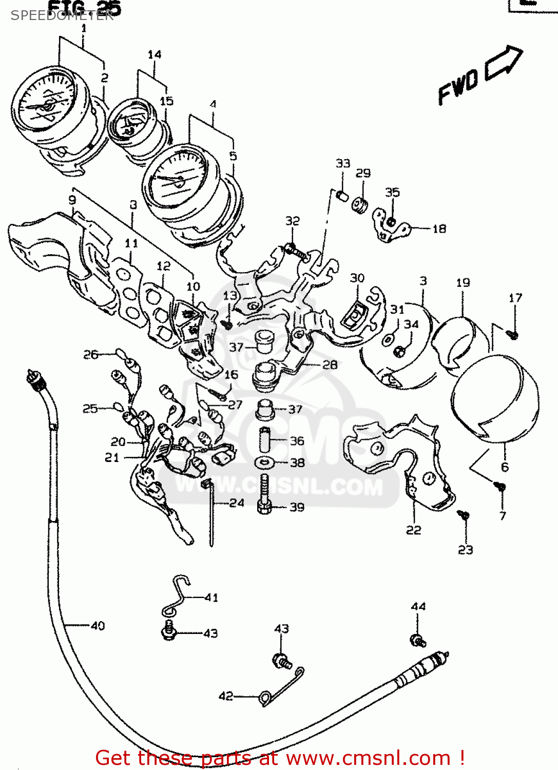 SPEEDOMETER GSF1200S 1997 (V) (E02 E04 E17 E18 E22 E24 E25 E34)