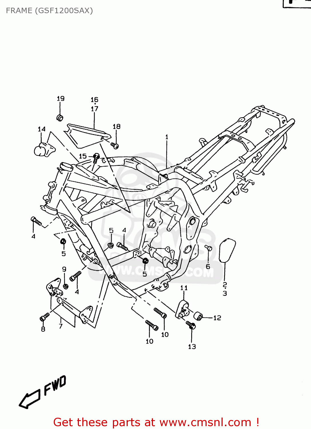 FRAME (GSF1200SAX) GSF1200S 1997 (V) (E02 E04 E17 E18 E22 E24 E25 E34)