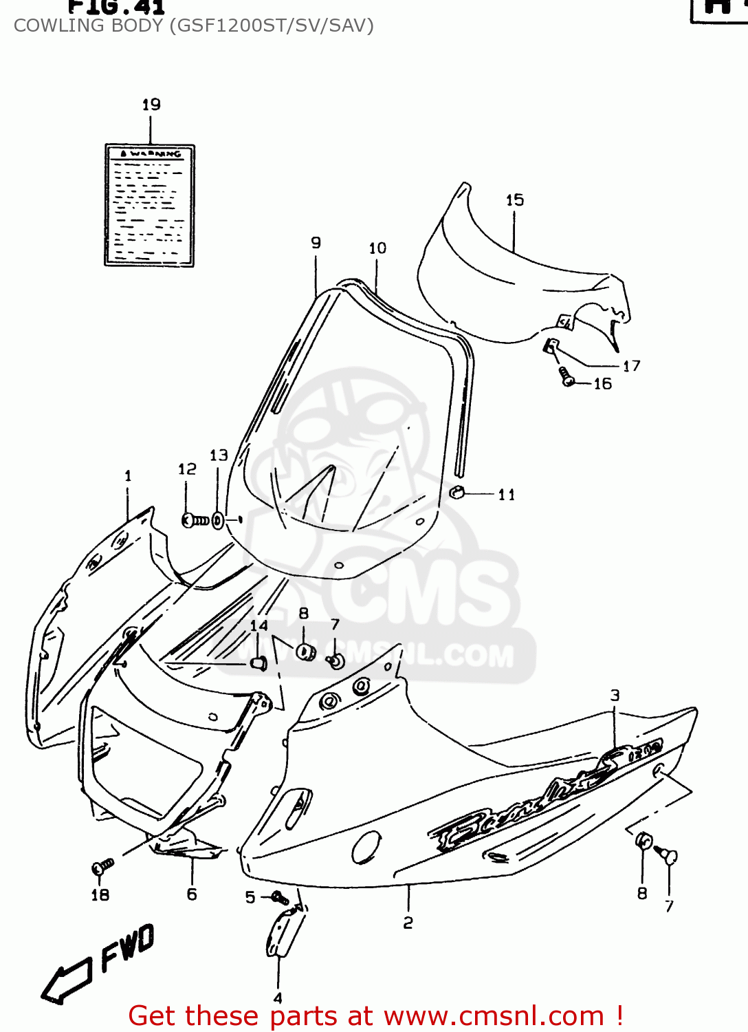 COWLING BODY (GSF1200ST/SV/SAV) GSF1200S 1997 (V) (E02 E04 E17 E18 E22 E24 E25 E34)
