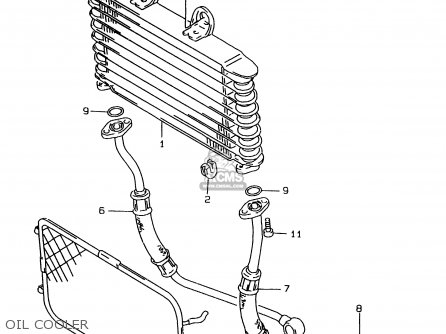 OIL COOLER - GSF1200S 1997 (V) (E02 E04 E17 E18 E22 E24 E25 E34)
