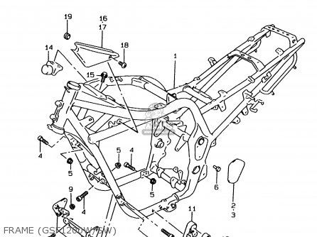FRAME (GSF1200W/SW) - GSF1200S 1997 (V) (E02 E04 E17 E18 E22 E24 E25 E34)