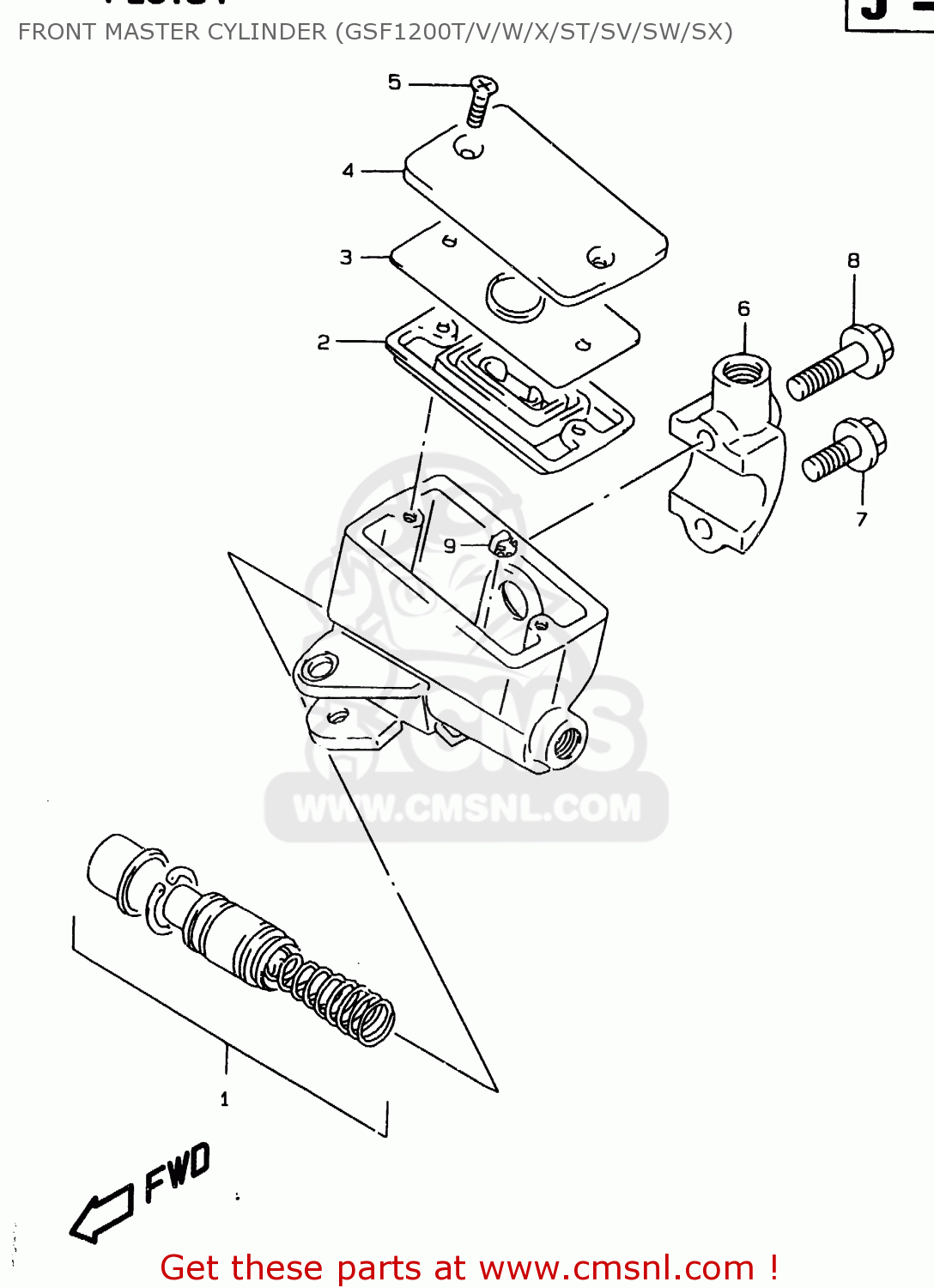 FRONT MASTER CYLINDER (GSF1200T/V/W/X/ST/SV/SW/SX) GSF1200S 1998 (W) (E02 E04 E17 E18 E22 E24 E25 E34)