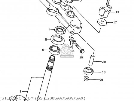 STEERING STEM (GSF1200SAV/SAW/SAX) - GSF1200S 1998 (W) (E02 E04 E17 E18 E22 E24 E25 E34)