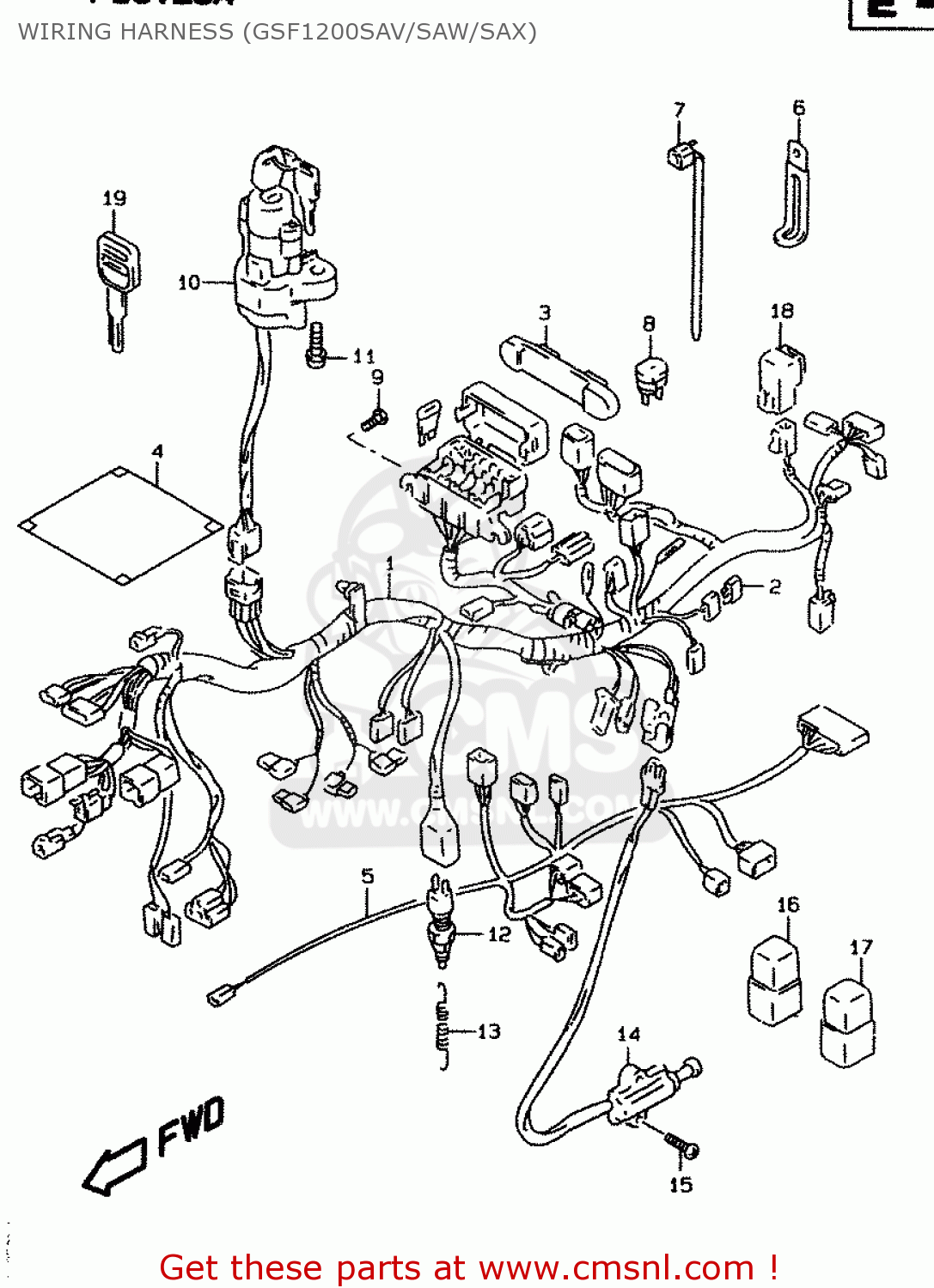WIRING HARNESS (GSF1200SAV/SAW/SAX) GSF1200S 1999 (X) (E02 E04 E17 E18 E22 E24 E25 E34)