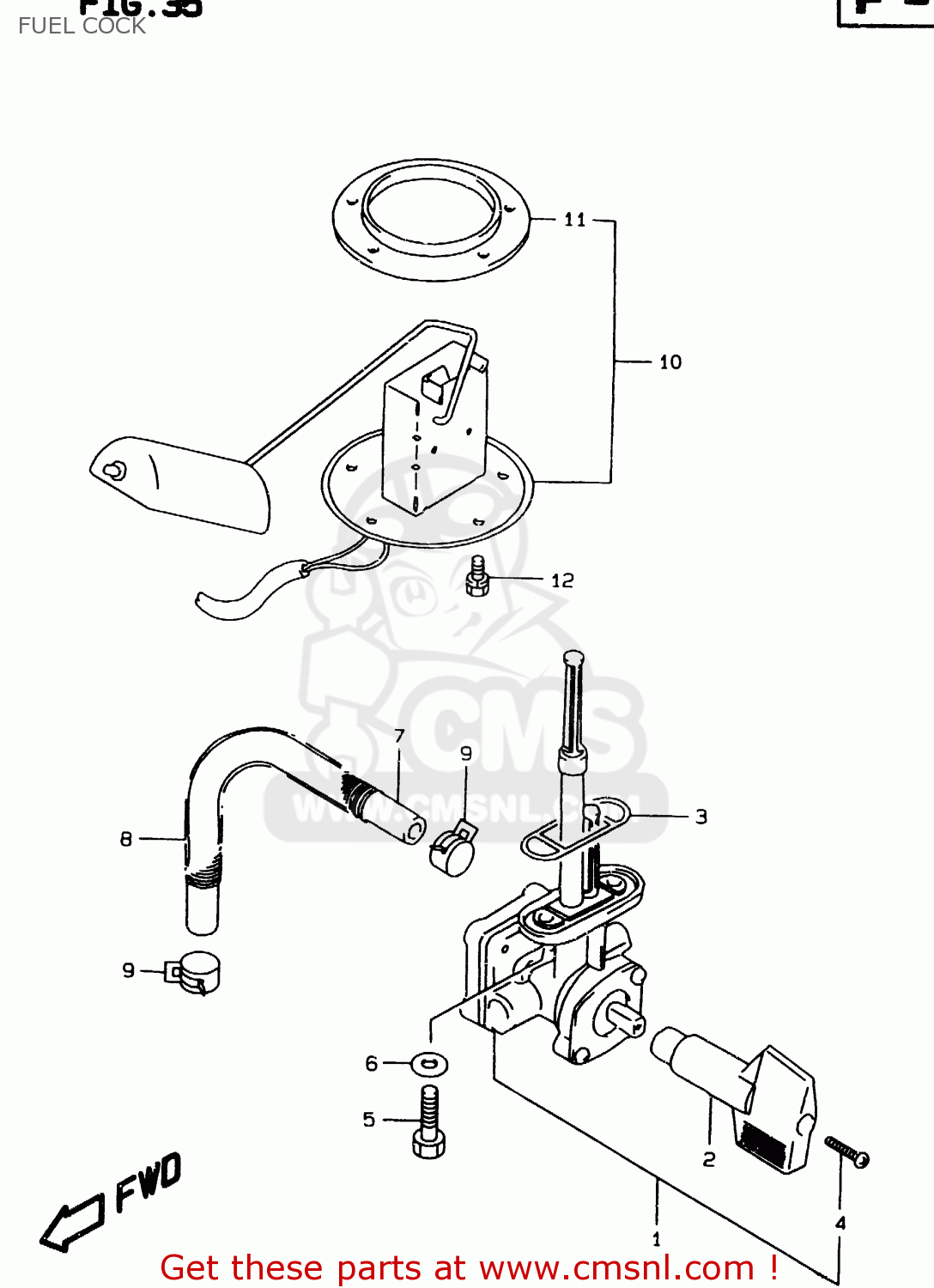 FUEL COCK GSF1200S 1999 (X) (E02 E04 E17 E18 E22 E24 E25 E34)