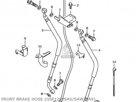 FRONT BRAKE HOSE (GSF1200SAV/SAW/SAX) - GSF1200S 1999 (X) (E02 E04 E17 E18 E22 E24 E25 E34)