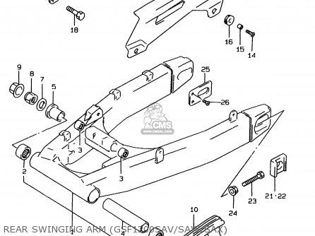REAR SWINGING ARM (GSF1200SAV/SAW/SAX) - GSF1200S 1999 (X) (E02 E04 E17 E18 E22 E24 E25 E34)