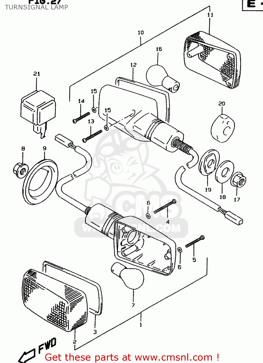 TURNSIGNAL LAMP GSF1200S 2000 (Y) (E02 E04 E17 E18 E22 E24 E25 E34)