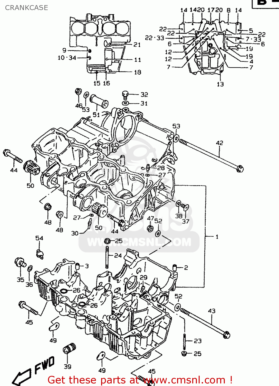 CRANKCASE GSF1200S 2000 (Y) (E02 E04 E17 E18 E22 E24 E25 E34)