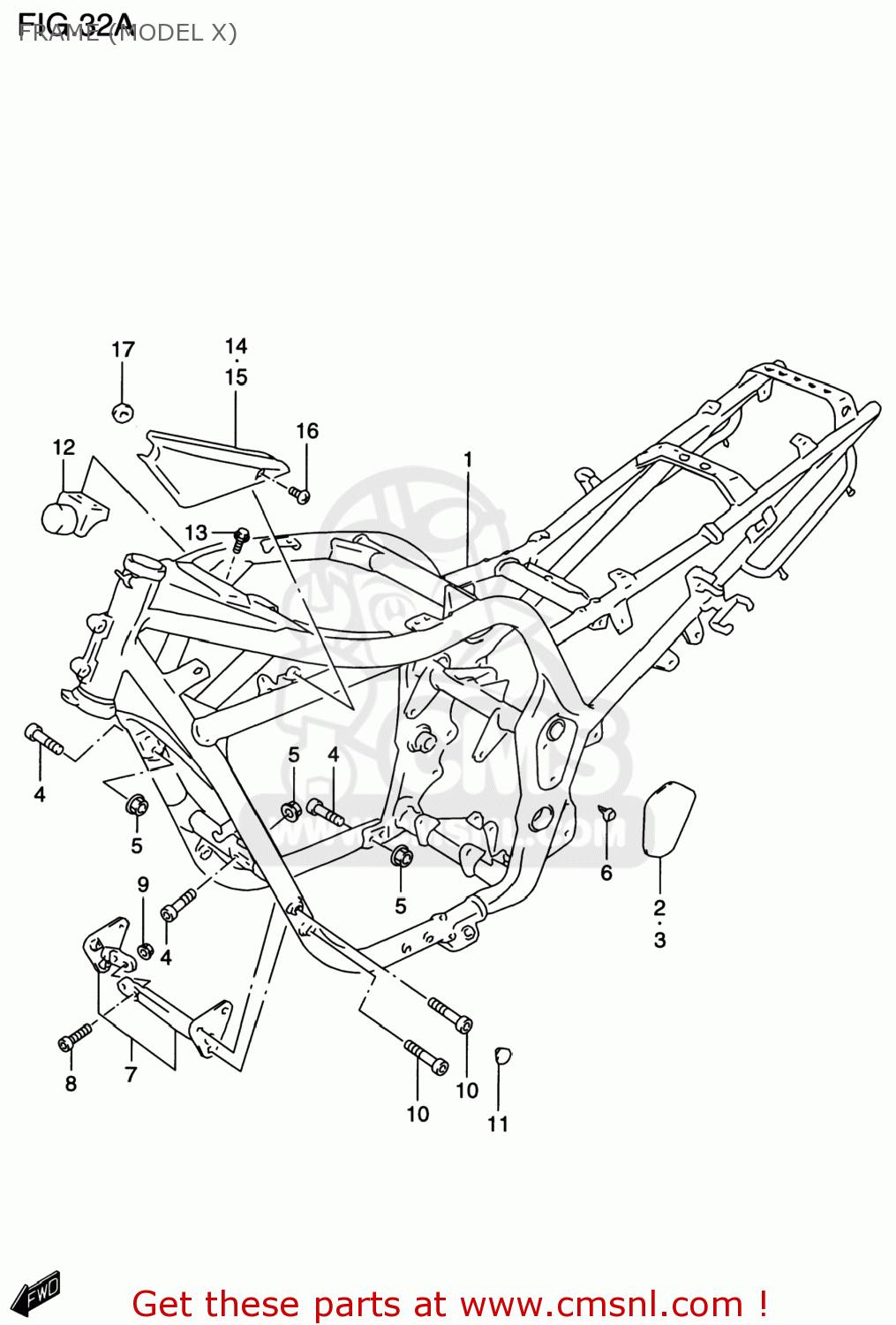 Suzuki GSF1200S BANDIT 1997 (V) USA (E03) FRAME (MODEL X) - buy ...