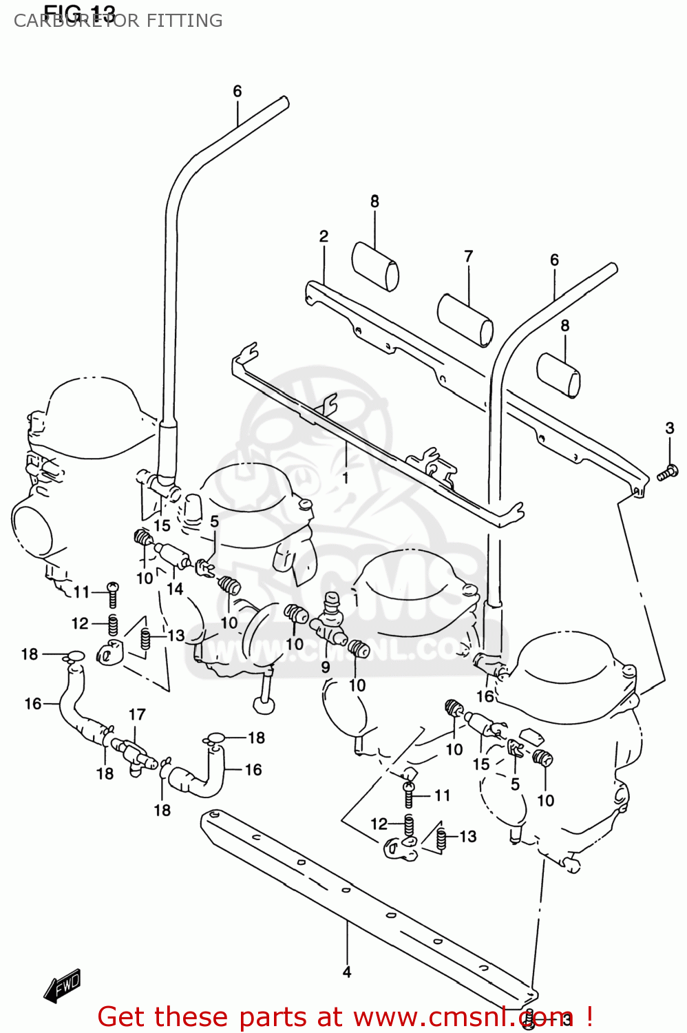 CARBURETOR FITTING GSF1200S BANDIT 1997 (V) USA (E03)