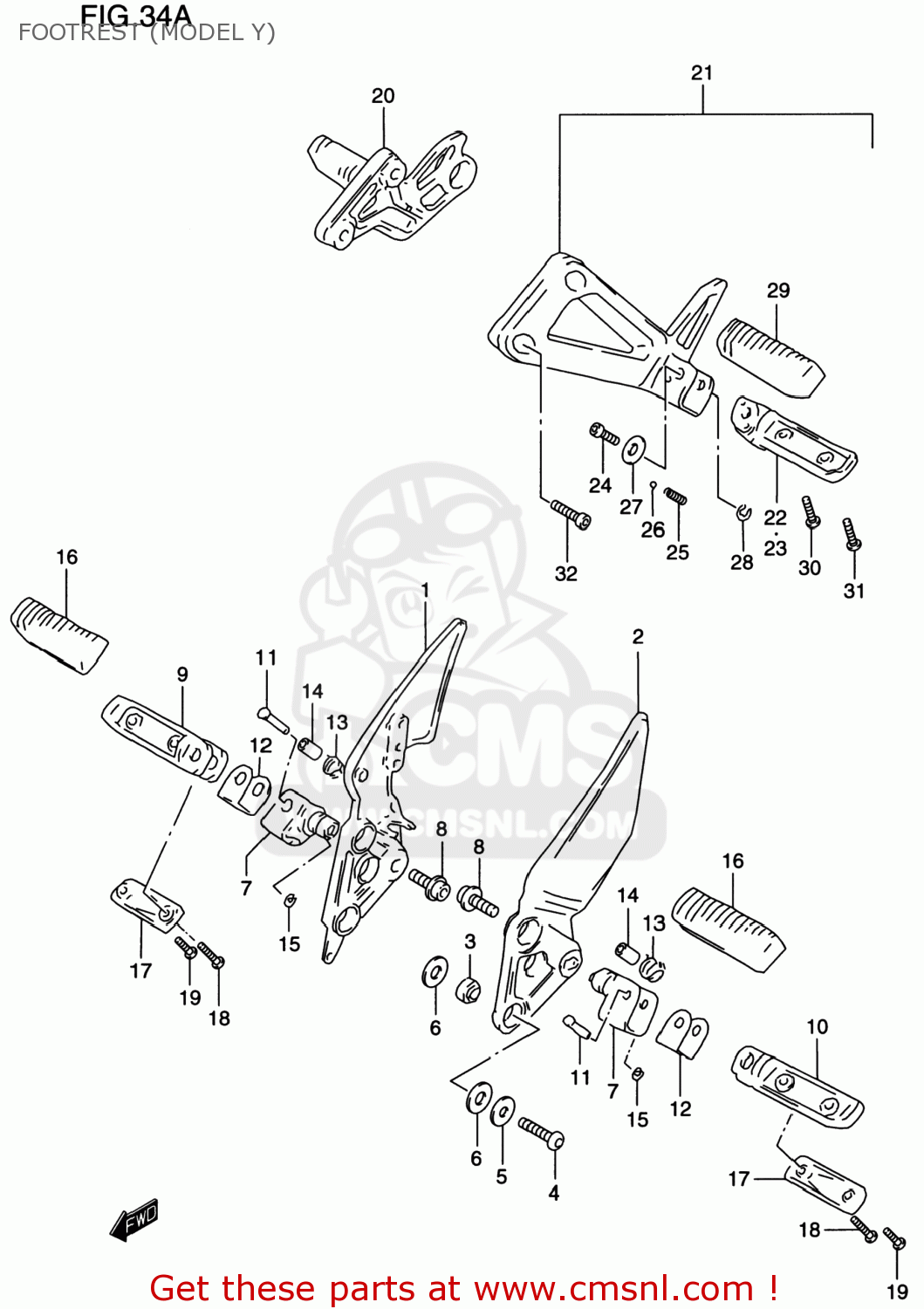 FOOTREST (MODEL Y) GSF1200S BANDIT 1997 (V) USA (E03)
