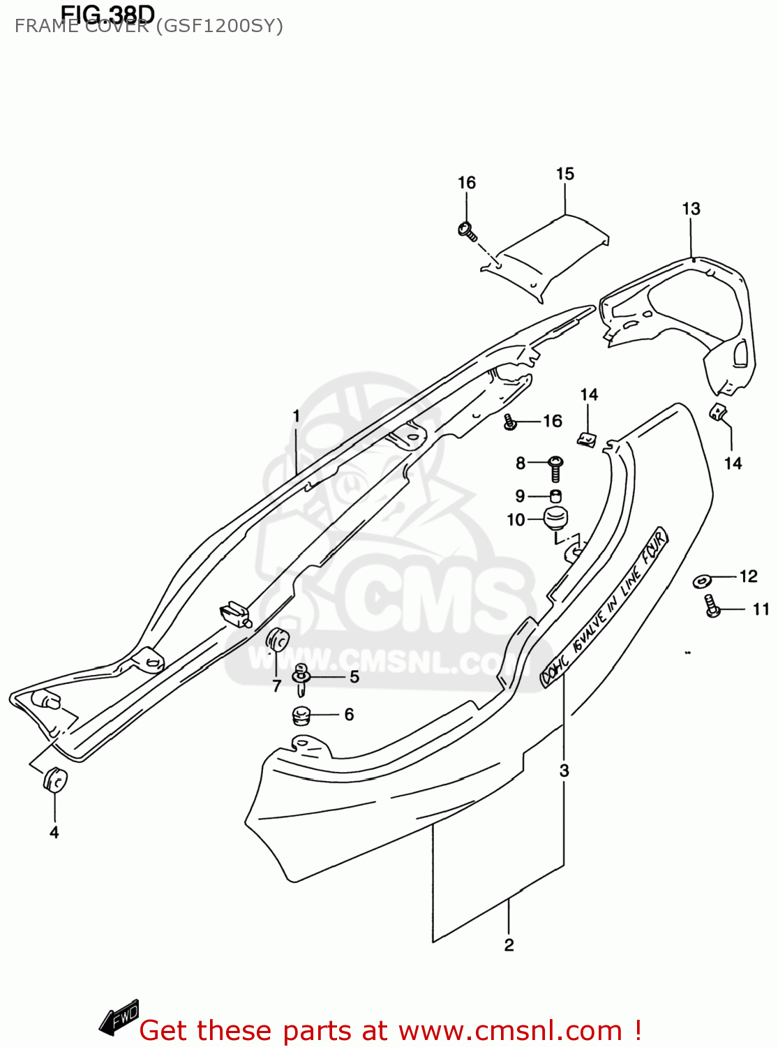 FRAME COVER (GSF1200SY) GSF1200S BANDIT 1997 (V) USA (E03)