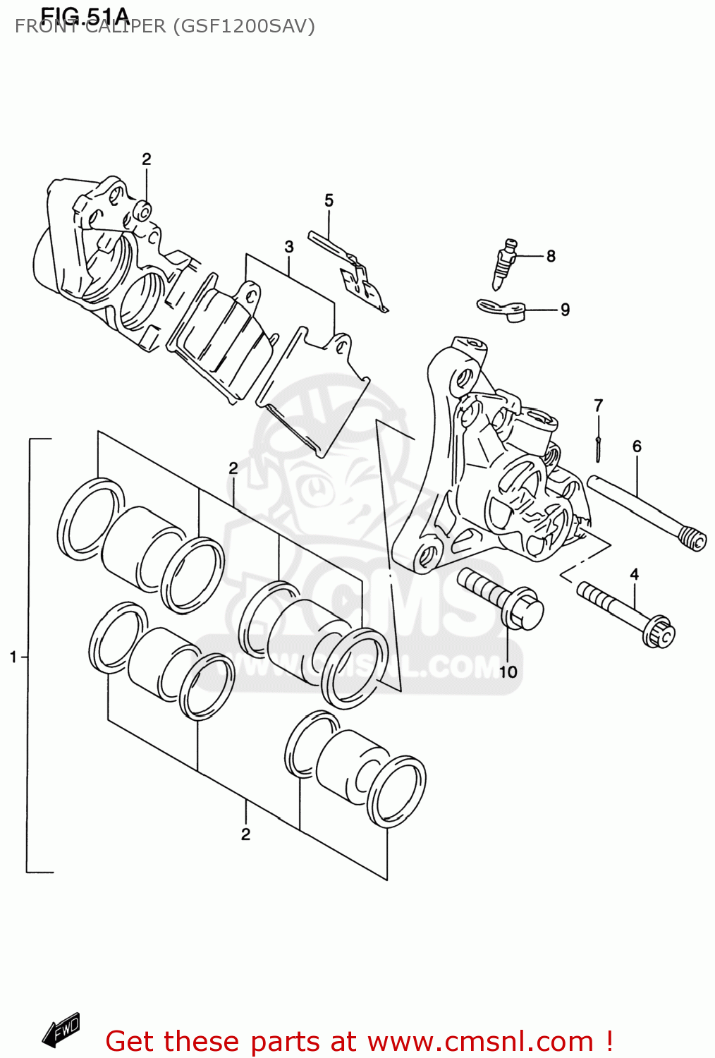 FRONT CALIPER (GSF1200SAV) GSF1200S BANDIT 1997 (V) USA (E03)