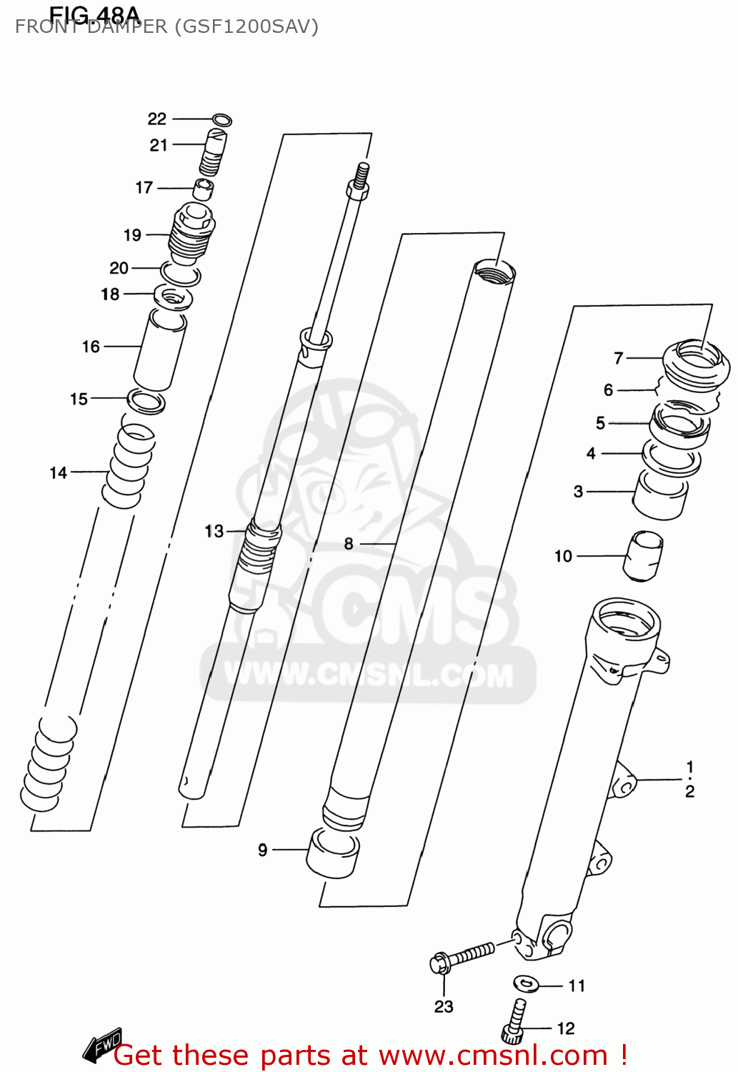 FRONT DAMPER (GSF1200SAV) GSF1200S BANDIT 1997 (V) USA (E03)