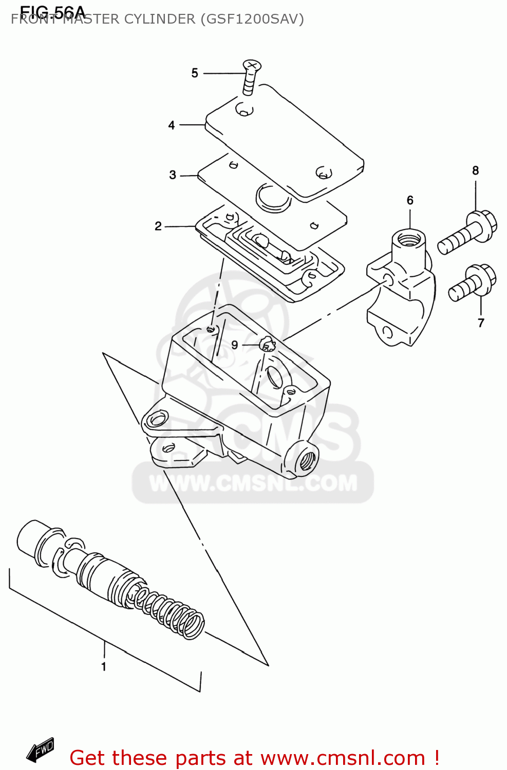 FRONT MASTER CYLINDER (GSF1200SAV) GSF1200S BANDIT 1997 (V) USA (E03)