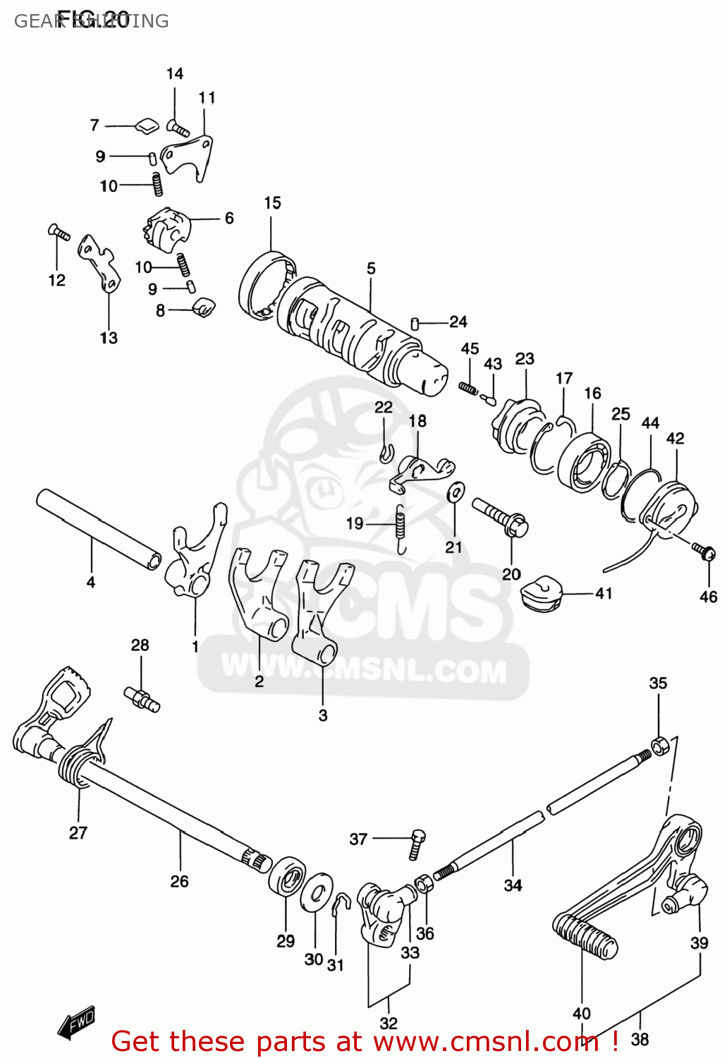 GEAR SHIFTING GSF1200S BANDIT 1997 (V) USA (E03)