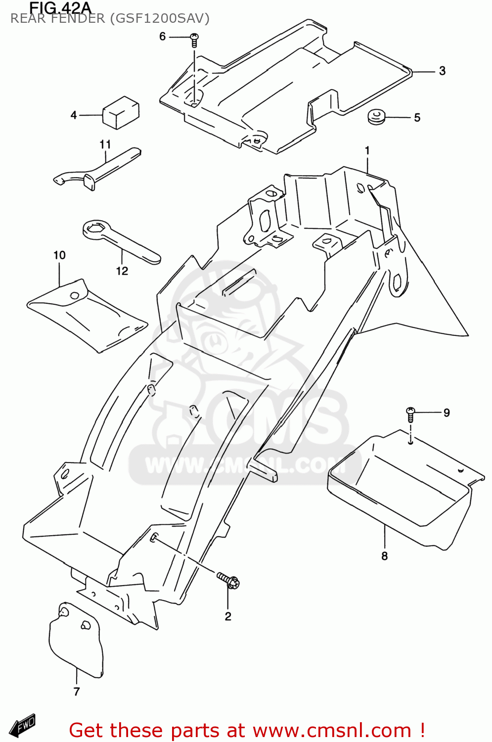 REAR FENDER (GSF1200SAV) GSF1200S BANDIT 1997 (V) USA (E03)