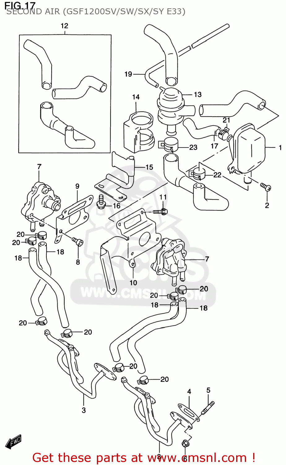 SECOND AIR (GSF1200SV/SW/SX/SY E33) GSF1200S BANDIT 1997 (V) USA (E03)