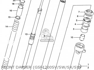 FRONT DAMPER (GSF1200SV/SW/SX/SY) - GSF1200S BANDIT 1997 (V) USA (E03)
