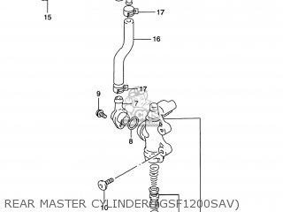 REAR MASTER CYLINDER (GSF1200SAV) - GSF1200S BANDIT 1997 (V) USA (E03)