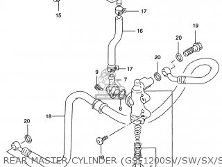 REAR MASTER CYLINDER (GSF1200SV/SW/SX/SY) - GSF1200S BANDIT 1997 (V) USA (E03)