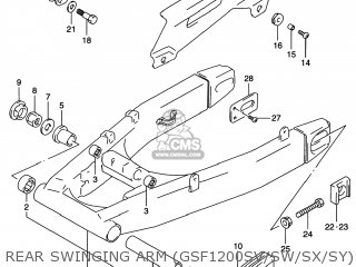 REAR SWINGING ARM (GSF1200SV/SW/SX/SY) - GSF1200S BANDIT 1997 (V) USA (E03)