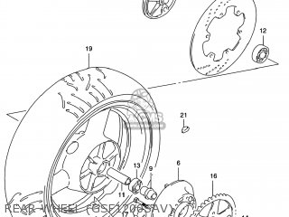 REAR WHEEL (GSF1200SAV) - GSF1200S BANDIT 1997 (V) USA (E03)