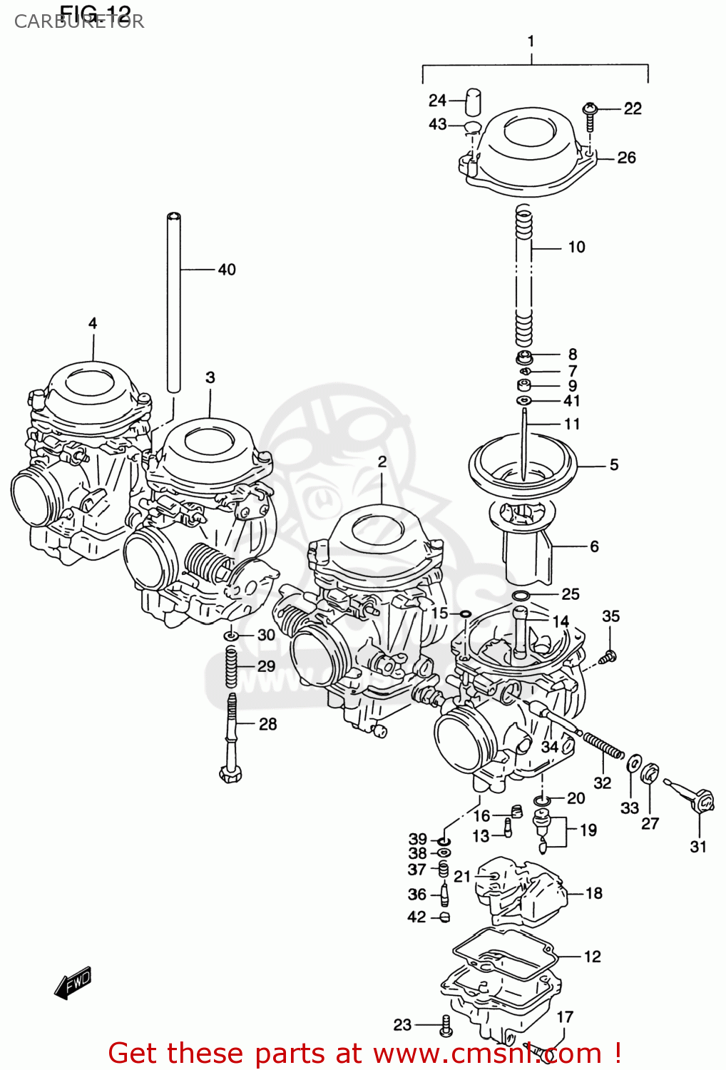 CARBURETOR GSF1200S BANDIT 1998 (W) USA (E03)