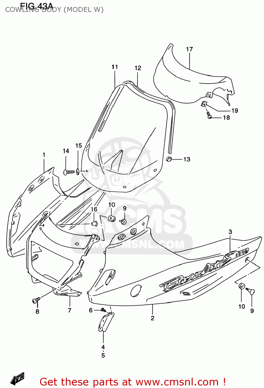 COWLING BODY (MODEL W) GSF1200S BANDIT 1998 (W) USA (E03)