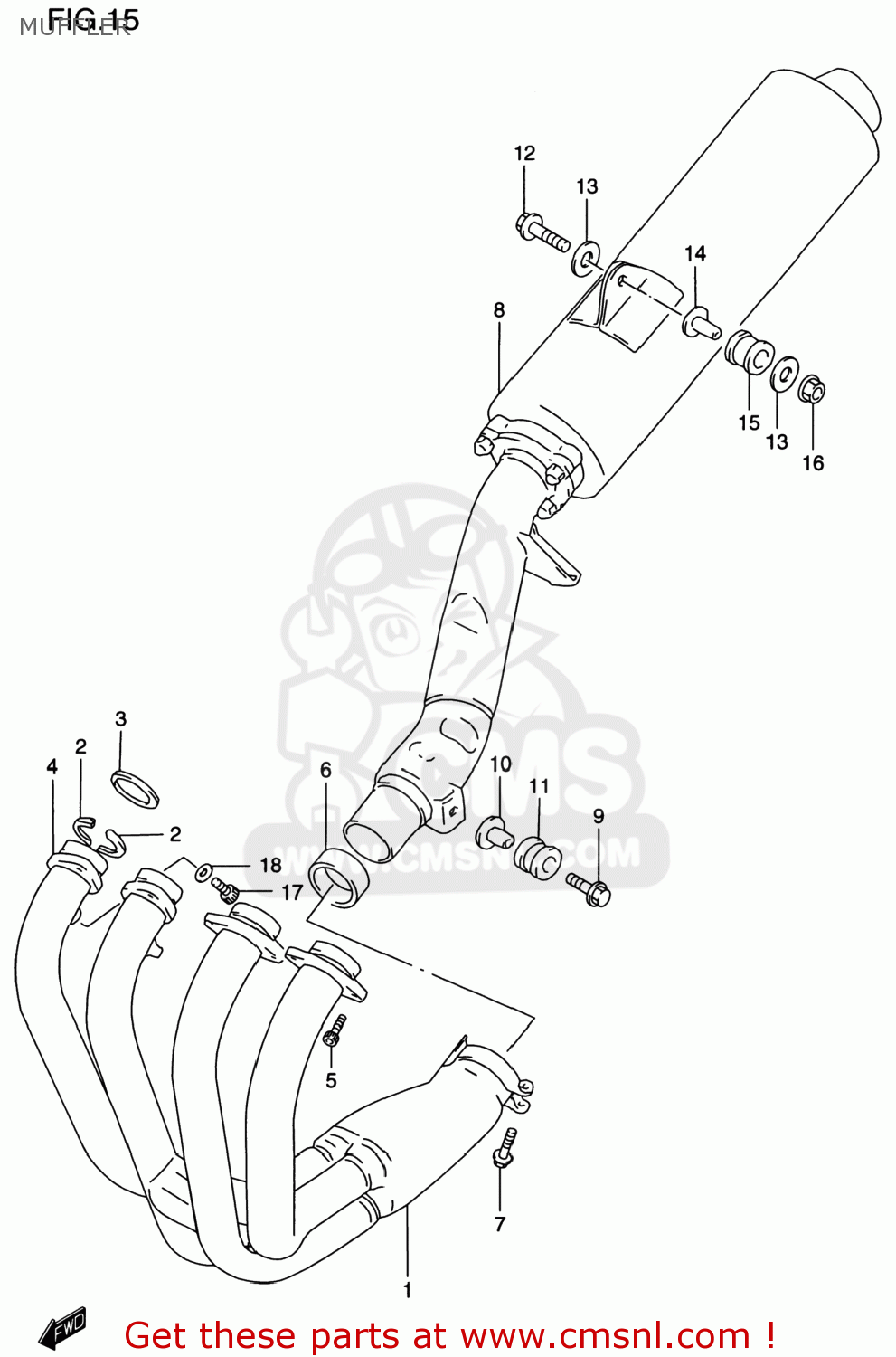 MUFFLER GSF1200S BANDIT 1998 (W) USA (E03)