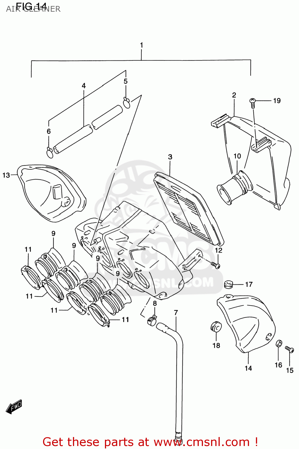 AIR CLEANER GSF1200S BANDIT 1999 (X) USA (E03)