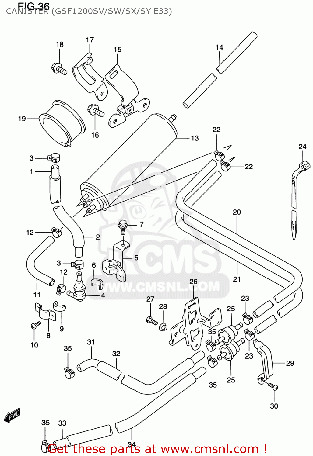 CANISTER (GSF1200SV/SW/SX/SY E33) GSF1200S BANDIT 1999 (X) USA (E03)