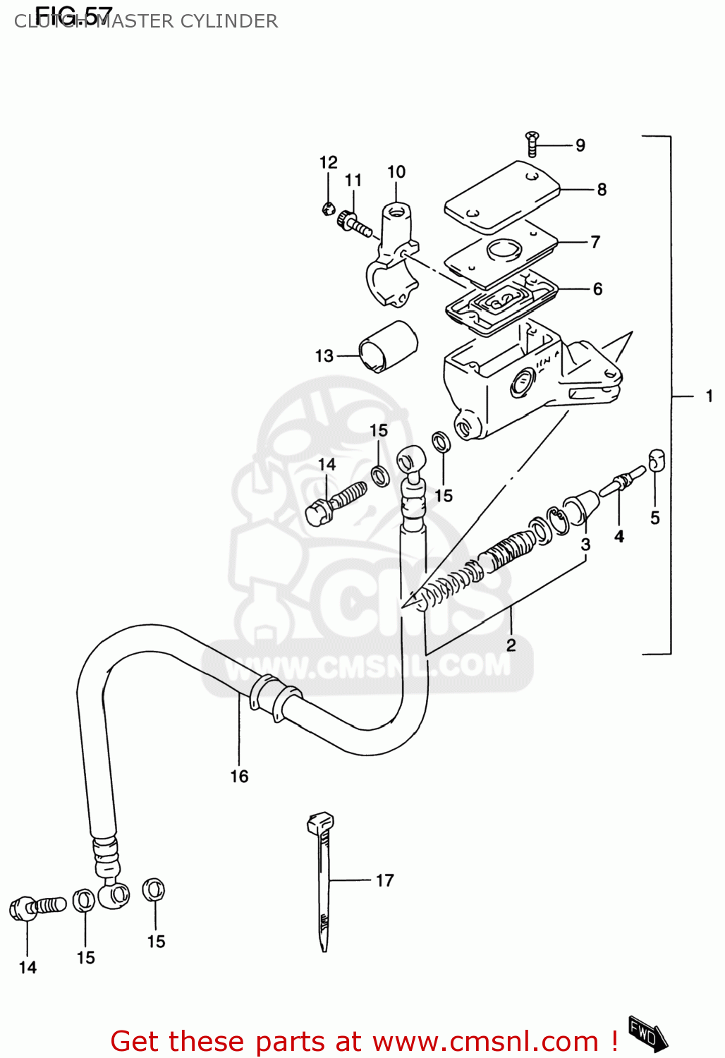 CLUTCH MASTER CYLINDER GSF1200S BANDIT 1999 (X) USA (E03)