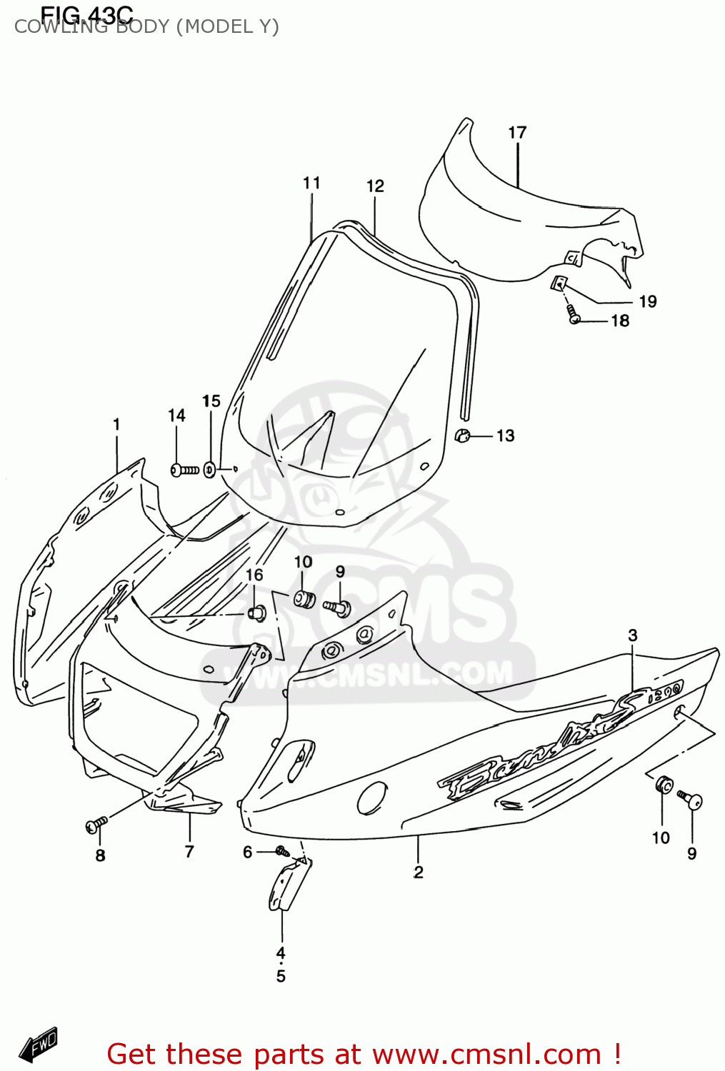 COWLING BODY (MODEL Y) GSF1200S BANDIT 1999 (X) USA (E03)