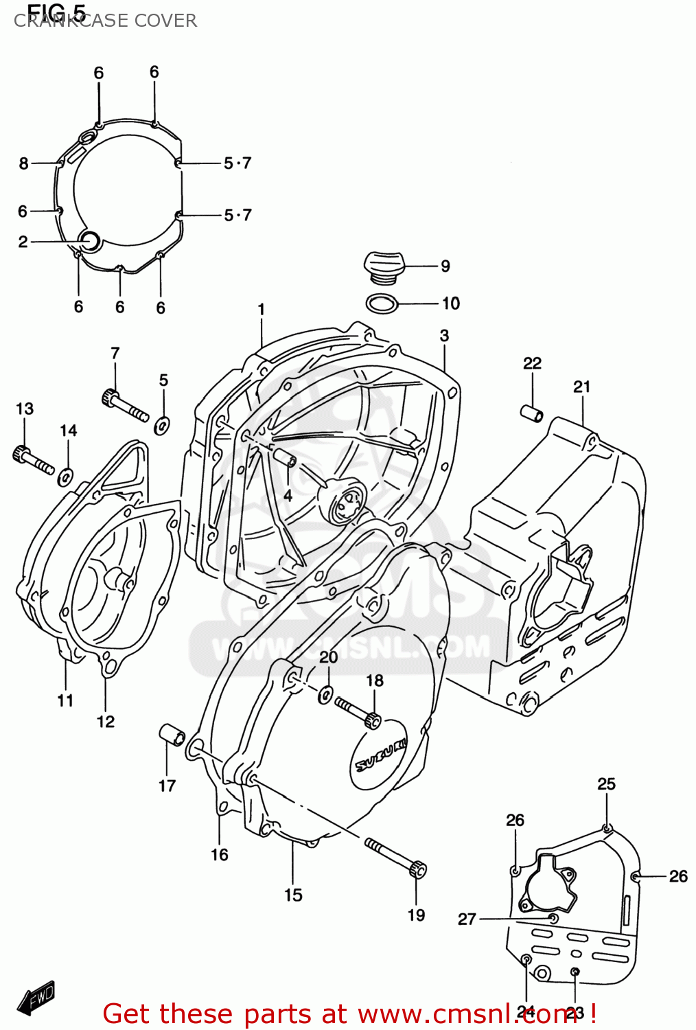 CRANKCASE COVER GSF1200S BANDIT 1999 (X) USA (E03)