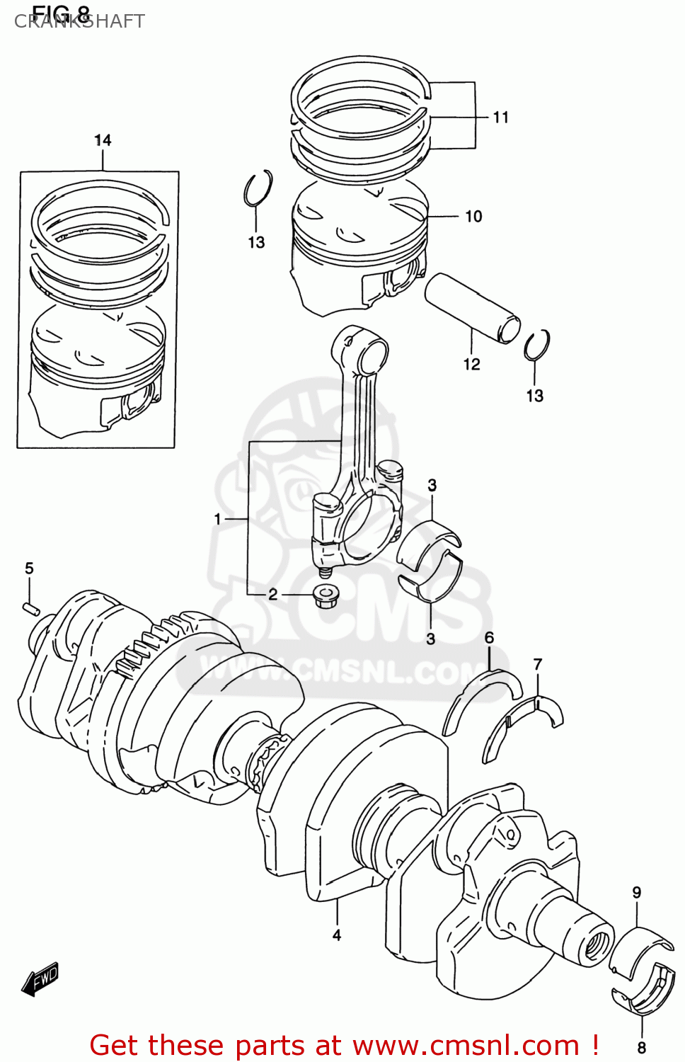 CRANKSHAFT GSF1200S BANDIT 1999 (X) USA (E03)
