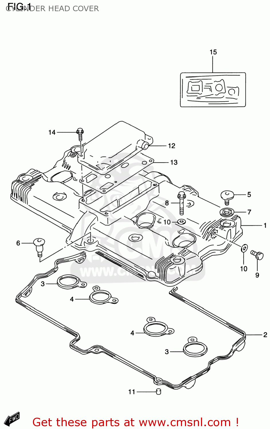 CYLINDER HEAD COVER GSF1200S BANDIT 1999 (X) USA (E03)