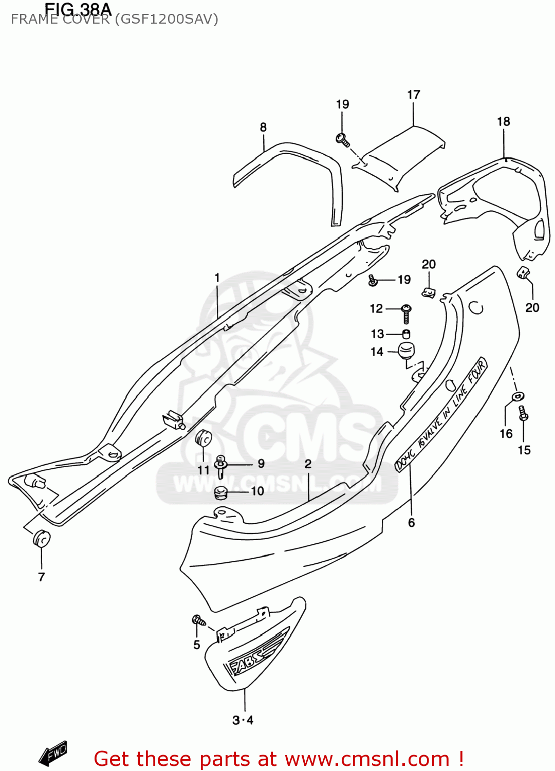 FRAME COVER (GSF1200SAV) GSF1200S BANDIT 1999 (X) USA (E03)