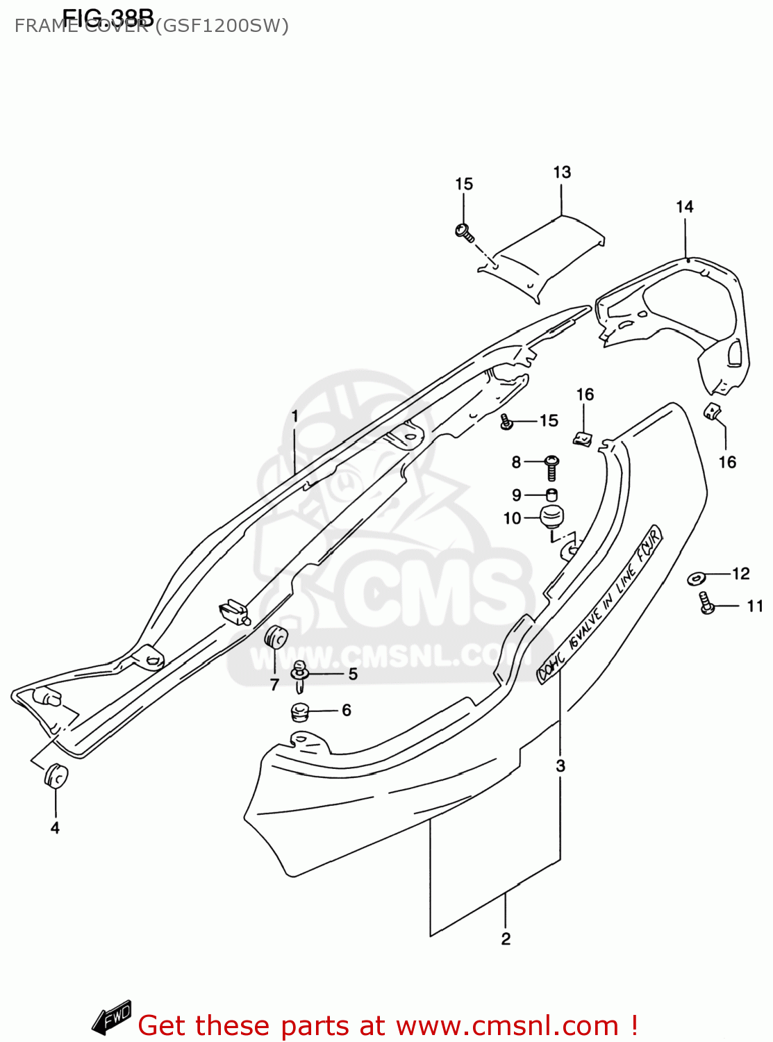 FRAME COVER (GSF1200SW) GSF1200S BANDIT 1999 (X) USA (E03)