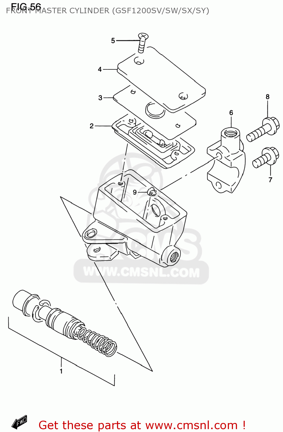 FRONT MASTER CYLINDER (GSF1200SV/SW/SX/SY) GSF1200S BANDIT 1999 (X) USA (E03)
