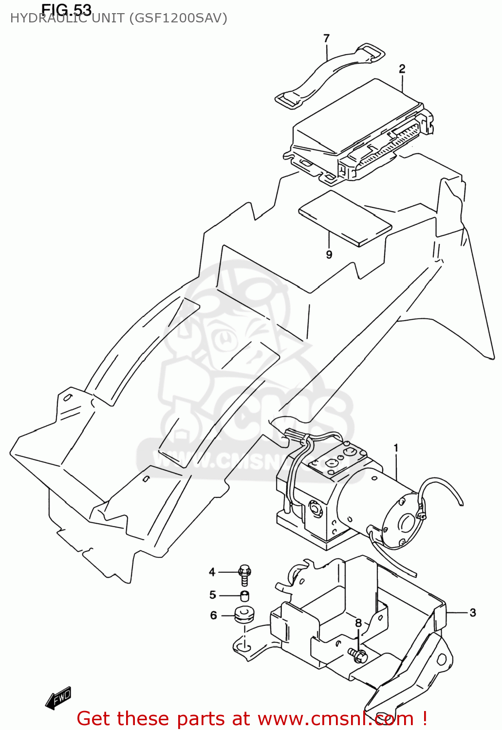 HYDRAULIC UNIT (GSF1200SAV) GSF1200S BANDIT 1999 (X) USA (E03)