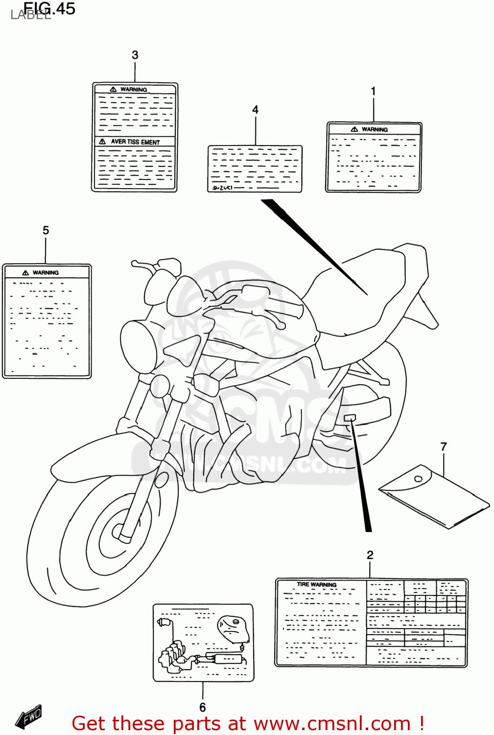 LABEL GSF1200S BANDIT 1999 (X) USA (E03)